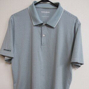 Bonobos Gold Standardt Fit Green/White Striped Short-Sleeve Polo Shirt Large